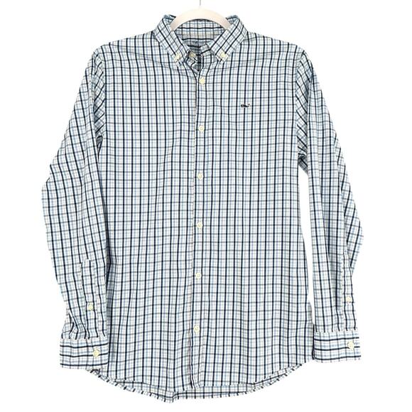 Vineyard Vines‎ Plaid Long Sleeves Button Collar Button Down Shirt Boys Large - Picture 1 of 6